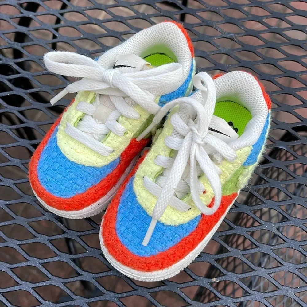 NIKE FORCE 1 LOW LV8 NEXT NATURE TD 'HEMP - MULTI' SIZE 6 C TODDLER DV2194 400